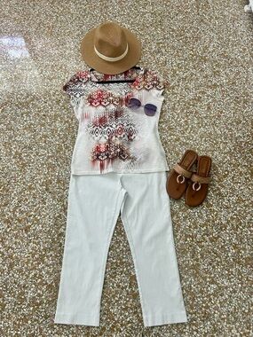 Cache top with boho earth tone design